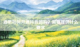 酒吧如何开通抖音团购？需要提供什么要求