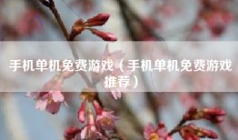 手机单机免费游戏（手机单机免费游戏推荐）