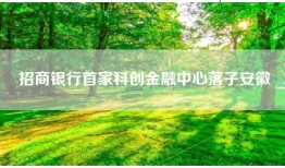 招商银行首家科创金融中心落子安徽