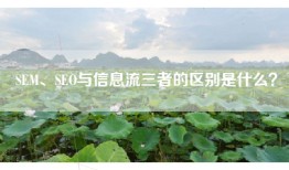 SEM、SEO与信息流三者的区别是什么？