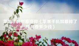 苹果手机屏幕摔碎（苹果手机屏幕碎了换屏要多少钱）