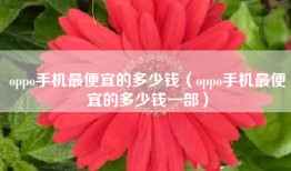 oppo手机最便宜的多少钱（oppo手机最便宜的多少钱一部）
