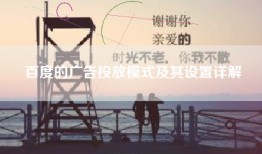 百度的广告投放模式及其设置详解