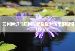 如何通过门户网站建设提升城市的吸引力？