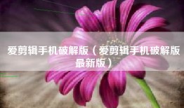 爱剪辑手机破解版（爱剪辑手机破解版最新版）
