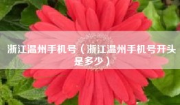 浙江温州手机号（浙江温州手机号开头是多少）