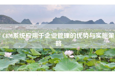 CRM系统应用于企业管理的优势与实施策略