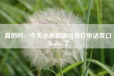 真的吗，今天小米前端给我打电话发口头offer了