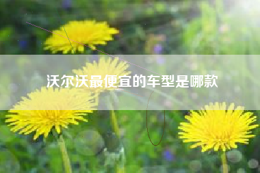 沃尔沃最便宜的车型是哪款