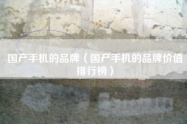 国产手机的品牌（国产手机的品牌价值排行榜）