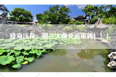 股海泛舟：周三大盘交易策略！！！